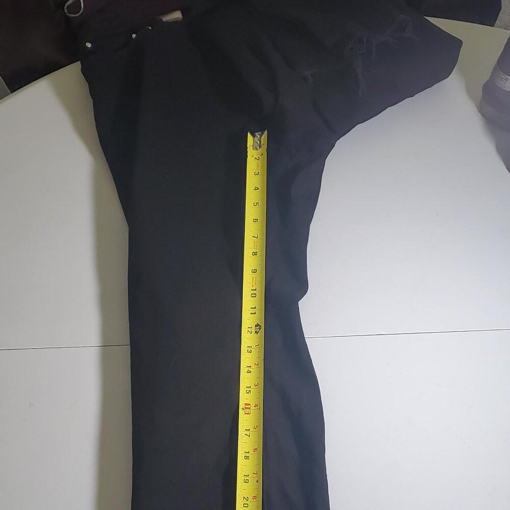 H&M Black Jeans Raw Hem Mens 34W - Picture 14 of 16